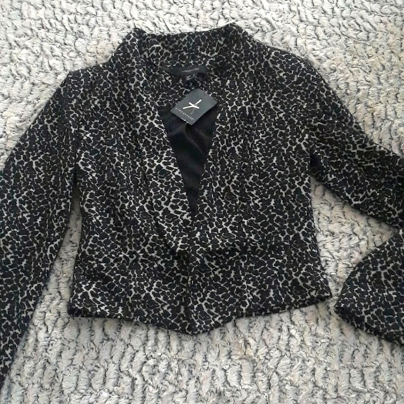 Animal Print Cheetah Womens Blazer Jacket Size 4 Lightweight fitted funky - Picture 1 of 1